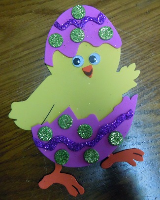 Easter chick in egg pattern